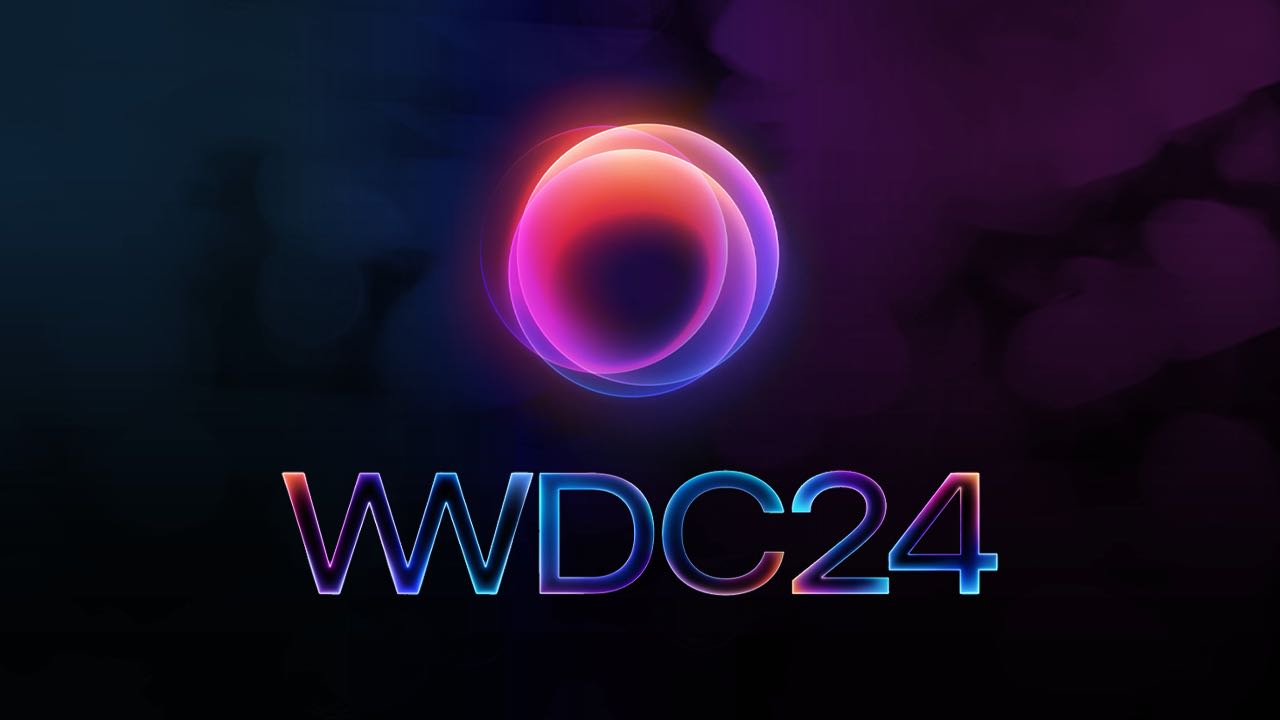 Miniatura del podcast La Manzana Mordida sobre la WWDC 2024 y el enfoque en inteligencia artificial con logo colorido y fondo oscuro.
