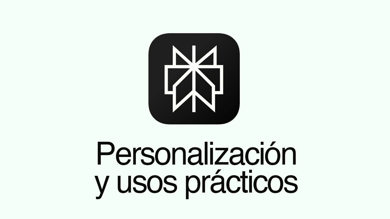 Icono de Perplexity con el titulo de la clase escrito debajo: "Personalización y usos prácticos"