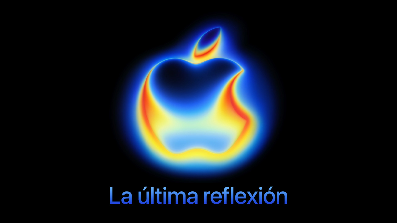 Logo de Apple brillante con el texto “La última reflexión”, portada del podcast sobre la keynote y el iPhone 17.