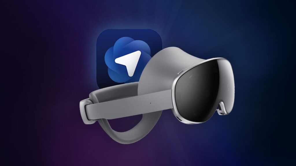 Visor Samsung Galaxy XR junto al logotipo de ChatGPT Atlas sobre fondo azul, representando los temas del episodio del podcast de La Manzana Mordida.