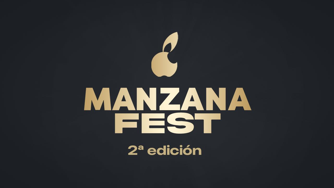 Logotipo dorado del Manzana Fest, segunda edición, para el episodio sobre el iPhone plegable y los precios de Apple.